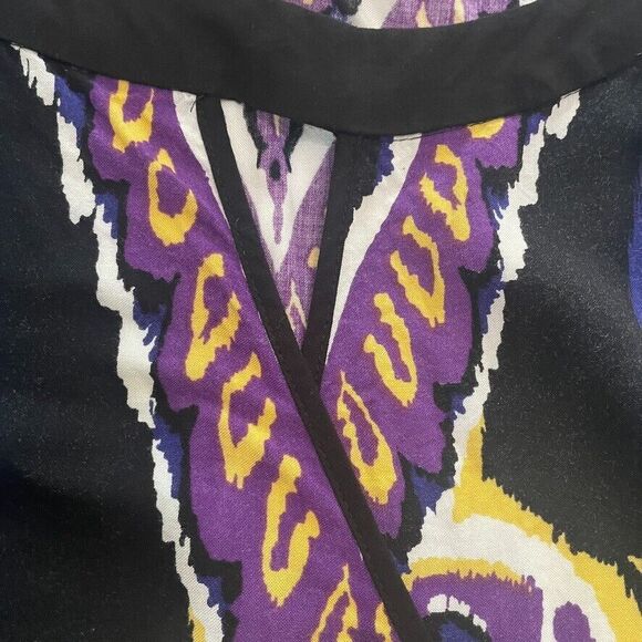 Rampage Y2K Retro Boho Abstract Top Large Snatched Waist Keyhole Indie - Picture 6 of 8